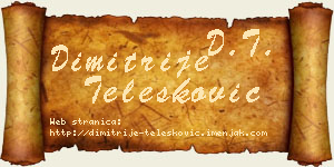 Dimitrije Telesković vizit kartica